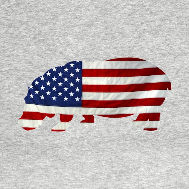 Independence Day Usa Hippopotamus Funny Gifts by chrizy1688